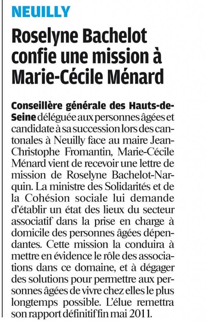 Article du Parisien paru le 2 mars 2011