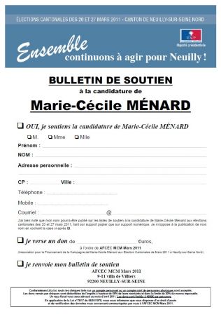Bulletin de soutien
